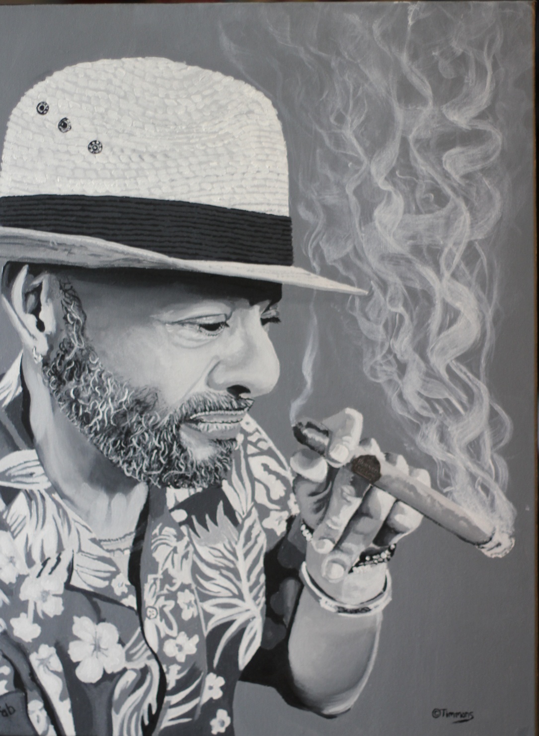 Fab — acrylic on canvas portrait, the second piece in the Burned Into Legacy series